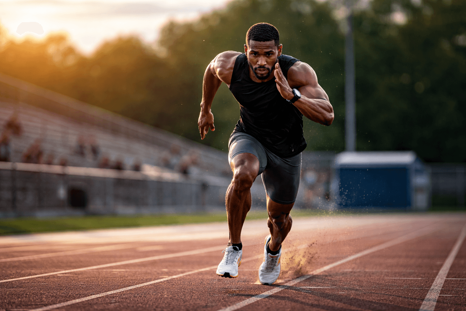 Atleta treinando intensamente