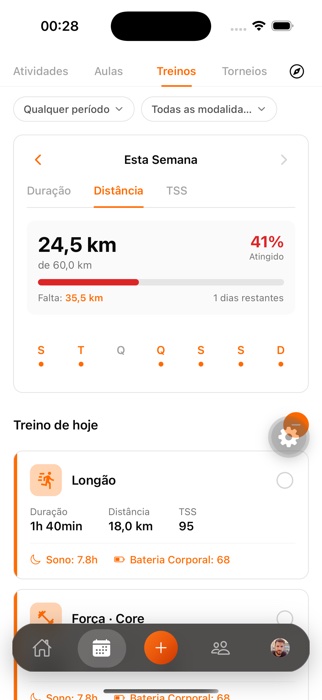 Treino da semana e treino de hoje, o Longão